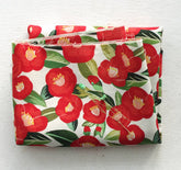 韓國半碼山茶花圖案面料 / 45 X 150 厘米 18 英寸 X 57.5 英寸,棉亞麻